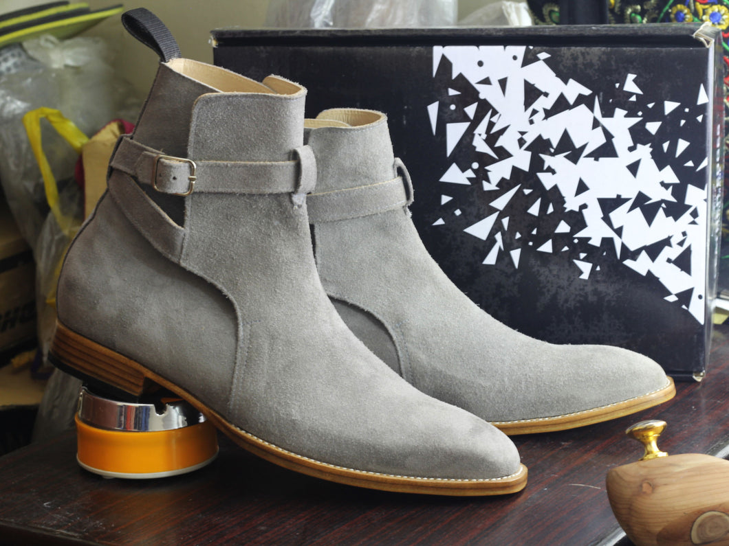 Handmade Jodhpurs Suede Leather Boots For Men's - leathersguru