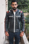 Men's Fashion Distressed Leather Biker Bomber Jacket - leathersguru