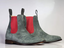Load image into Gallery viewer, Men&#39;s Gray Chelsea Suede Boots - leathersguru
