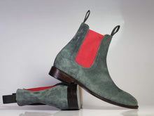 Load image into Gallery viewer, Men&#39;s Gray Chelsea Suede Boots - leathersguru
