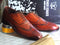 Men's Brown Wing Tip Brogue Lace Up Leather Shoe - leathersguru