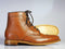 Men's Tan Ankle Wing Tip Brogue Leather Lace Up Boot - leathersguru