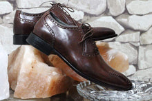 Load image into Gallery viewer, Handmade Brown Leather Brogue Lace Up Men&#39;s Shoe - leathersguru
