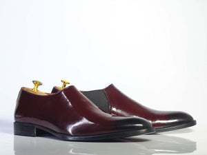 Bespoke Burgundy Leather Chelsea Shoe for Men - leathersguru