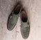 Men's Green Suede Monk Shoe - leathersguru