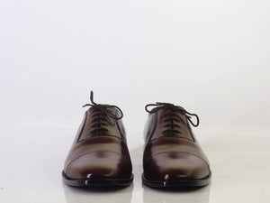 Men's Burgundy Cap Toe Lace Up Leather Shoe - leathersguru