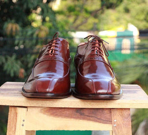 Men's Brown Lace Up Leather Stylish Shoes - leathersguru