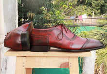 Load image into Gallery viewer, Maroon leather Shoes - leathersguru
