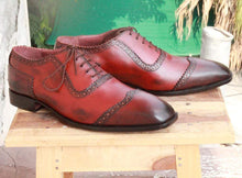 Load image into Gallery viewer, Maroon leather Shoes - leathersguru
