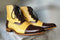 Two Tone Cap Toe Lace Up Leather Boot - leathersguru