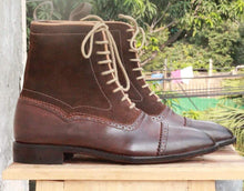 Load image into Gallery viewer, Handmade Brown Ankle Boot  For Men - leathersguru
