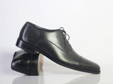 Load image into Gallery viewer, Bespoke Black Leather Lace up Shoe for Men&#39;s - leathersguru

