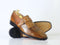Bespoke Tan Leather Fringe Monk Strap Shoes for Men's - leathersguru
