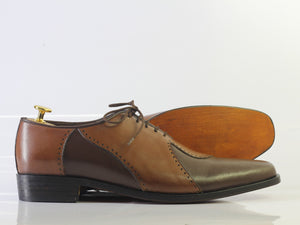 Bespoke Black & Brown Lace Up Shoe For Men - leathersguru