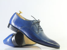 Load image into Gallery viewer, Bespoke Blue Leather Lace Up Shoe for Men - leathersguru
