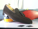 Bespoke Chocolate Brown Tussle Loafer Suede Shoe for Men - leathersguru