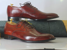 Load image into Gallery viewer, Bespoke Burgundy Brogue Toe Shoe for Men - leathersguru
