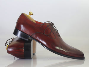 Bespoke Burgundy Leather Lace Up Shoe for Men - leathersguru