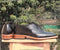 Handmade Black Whole Cut Leather Shoe - leathersguru