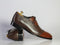 Bespoke Brown & Tan Leather Wing Tip Lace Up Shoe for Men - leathersguru