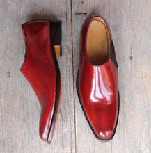 Load image into Gallery viewer, Handmade Burgundy Whole Cut Leather Shoe - leathersguru
