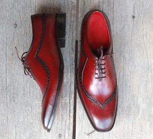 Load image into Gallery viewer, Handmade Burgundy Designing Leather Shoe - leathersguru
