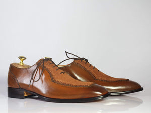 Handmade Men's Leather Suede Brown Square Toe Shoes - leathersguru