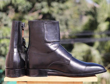 Load image into Gallery viewer, Handmade Black Triple Buckle Boots For Men&#39;s - leathersguru
