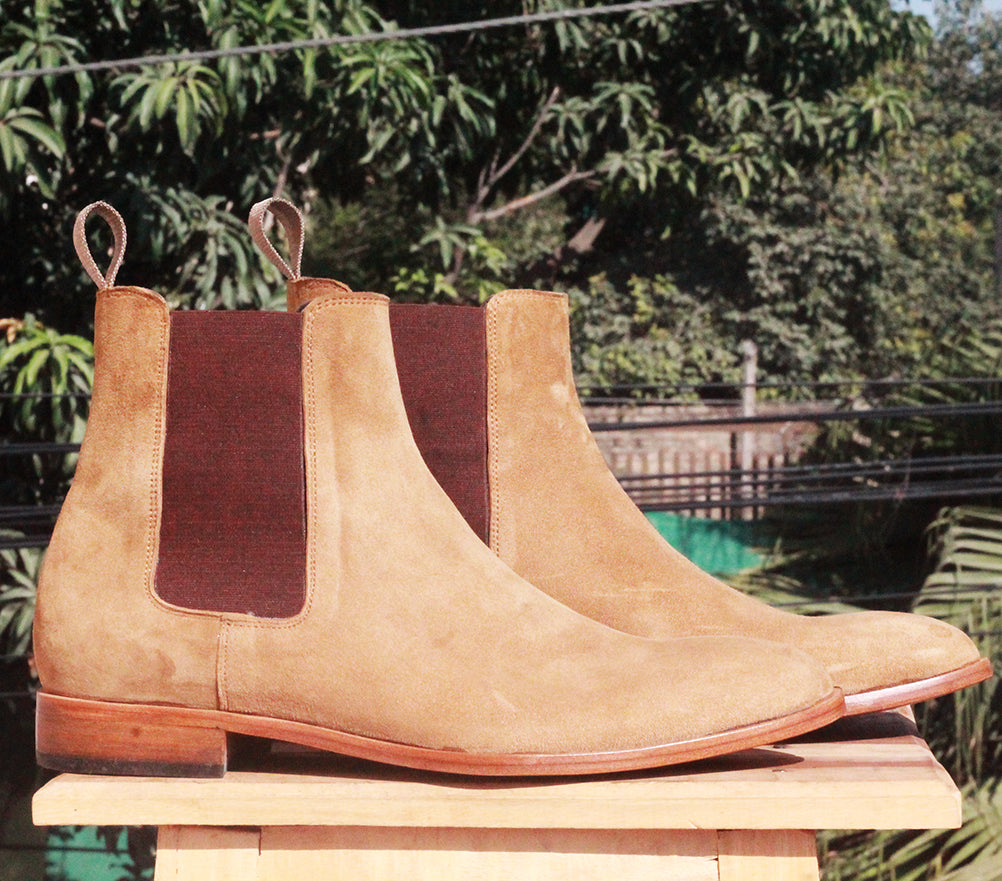 Bespoke Tan Chelsea Leather Boots - leathersguru