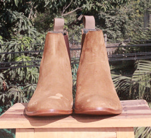 Bespoke Tan Chelsea Leather Boots - leathersguru