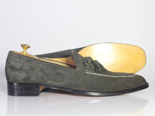 Load image into Gallery viewer, Bespoke Black Suede Tussle Loafer For Men - leathersguru
