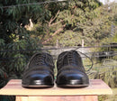 Bespoke Black Leather Suede Cap Toe Lace Up Shoes - leathersguru