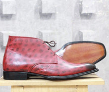 Load image into Gallery viewer, Handmade Burgundy Chukka boot For Men - leathersguru
