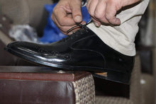 Load image into Gallery viewer, Handmade Black Brogue Leather Shoes - leathersguru
