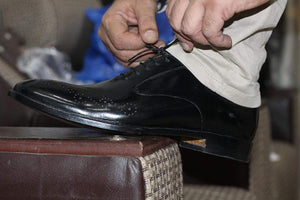 Handmade Black Brogue Leather Shoes - leathersguru