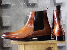 Load image into Gallery viewer, Men&#39;s Tan Chelsea Leather Boot - leathersguru
