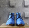 Handmade Blue Half Ankle Suede Lace Up Men's Boot - leathersguru