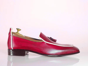 Handmade Pink Penny Loafers Leather Shoes - leathersguru