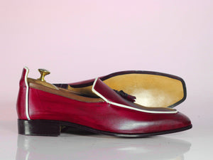Handmade Pink Penny Loafers Leather Shoes - leathersguru