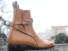 Load image into Gallery viewer, Handmade Brown Leather Jodhpurs Ankle Boot - leathersguru
