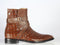 Ankle High Brown Jodhpurs Crocodile Leather Boot - leathersguru