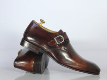 Load image into Gallery viewer, Bespoke Brown Leather Monk Strap Shoes for Men&#39;s - leathersguru
