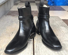 Load image into Gallery viewer, Men&#39;s Ankle High Black Jodhpurs Leather Boot - leathersguru
