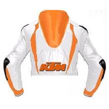 Load image into Gallery viewer, KTM-100% Genuine Leather MOTORBIKE MOTOGP MOTORCYCLE RACING JACKET

