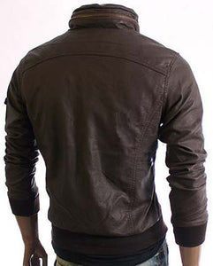 Leather jacket for mens new fashion in black Slimfit