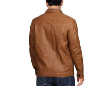 Load image into Gallery viewer, Long Sleeve Leather Jacket, men&#39;s Jacket in real leather,Stylish brown Leather Jacket - leathersguru
