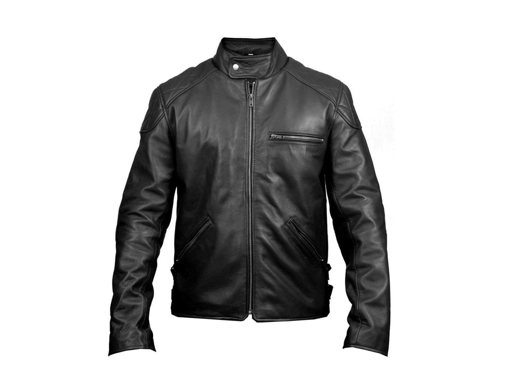 Long Sleeve Leather Jacket, men's Jacket in real leather,Stylish black Leather Jacket - leathersguru