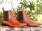 Bespoke Ankle High Tan Chelsea Leather Boot - leathersguru