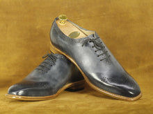 Load image into Gallery viewer,  Bespoke Grey Brogue Lace Up Shoes, Men&#39;s Dress Shoes
