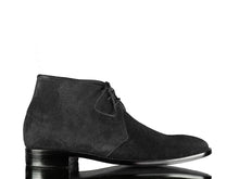 Load image into Gallery viewer, Hand Painted Black Suede Chukka Boot,Men&#39;s Stylish Boot
